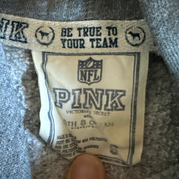 Victoria’s Secret Pink NFL Chicago Bears Gray Hoodie Sweatshirt Size Small - Picture 3 of 5